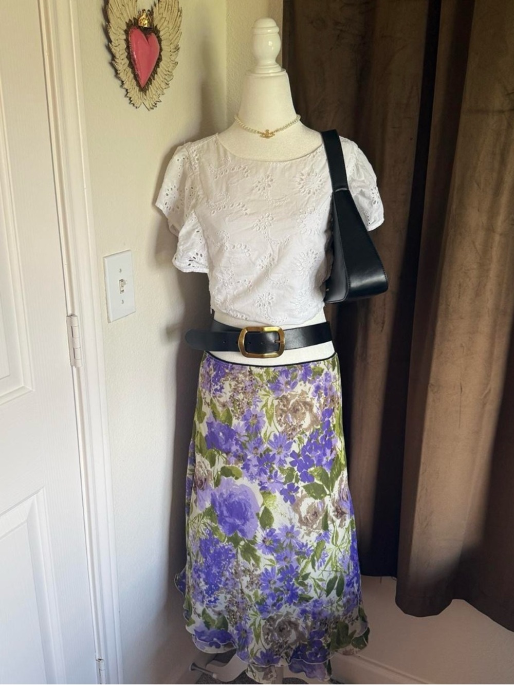 Floral Blue and Green Women's Skirt